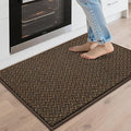 COSY HOMEER Kitchen Rugs 20"x32" Non-Slip Kitchen Mats for Floor Absorbent Stain Resistant Kitchen Floor Mat Machine Washable Rugs for Kitchen,Hallway,Sink,Brown