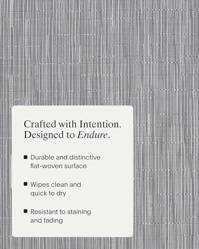 Chilewich Bamboo Placemats Set of 4 - Woven Oval Placemats - Reusable, Stain-Resistant, Indoor/Outdoor Tabletop Protection - 19" x 14" - Fog