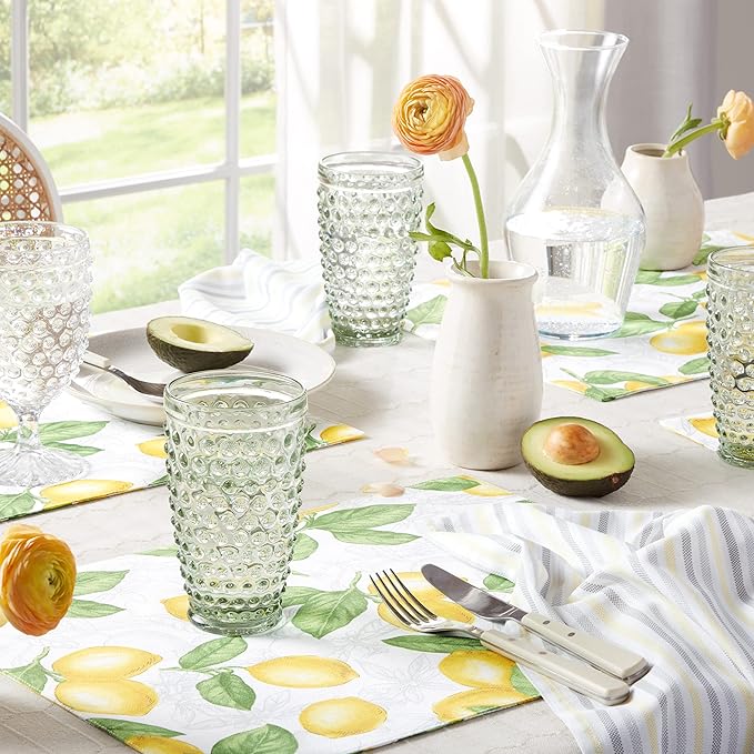 Martha Stewart Honeycomb Modern Farmhouse Polyester Cotton Rectangle Tablecloth, White, 60"x84"