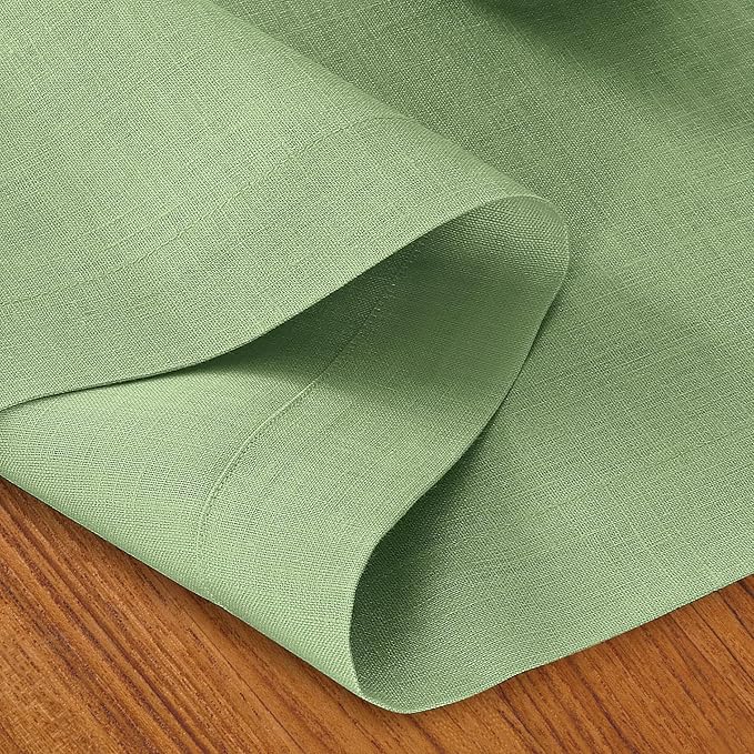 D'Moksha Homes Linen Sage Green Table Runner 72 Inches Long - 100% Pure Linen 14 x 72 Inch Table Runner for Dining, Spring, St Patricks Day, Easter - Machine Washable