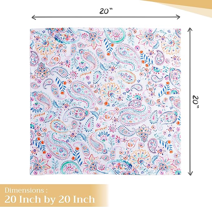 Maison d' Hermine Cloth Napkins Set of 4 100% Cotton Everyday Reusable Square Napkins Cloth Washable Dinner Party Wedding Restaurant Valentines Day Decorations Spring/Summer (Indian Floral, 20" x 20")