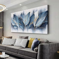 Framed Art Wall Decorations Blue Leaves Canvas Wall Art Abstract Art Modern Artwork For Living Room Bedroom Dining Room Home Office Decor 20"X40"