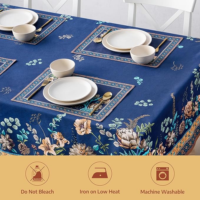 Maison d' Hermine Premium Table Cloth Rectangle Table 100% Combed Cotton 108 x 70 Inches Tablecloth Reusable Decorative for Dining Room, Farmhouse, Home, Party, Festive & Wedding - Artichoke