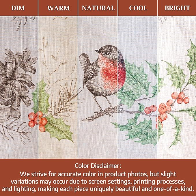 Maison d' Hermine Table Cloth Rectangle Table 100% Cotton 70 x 108 Inches Fall Tablecloth Reusable Everyday Use for Thanksgiving Christmas Decorations Dining Farmhouse Party (Christmas Dew)