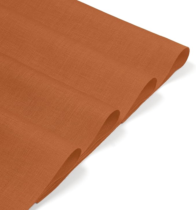 D'Moksha Homes Linen Rust Placemats Set of 8-100% Pure Linen Placemats 14 x 19 Inch for Spring, Easter - Handcrafted and Machine Washable