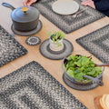 Homespice Flint Hill Jute Braided Kitchen Trivets for Hot Dishes, Warm Primitive Decor, Set of 6, Grey 8" Round Heat Resistant Mat - Rich Colors, Easy to Clean, Durable and Protects Furniture