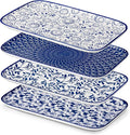 vancasso Porcelain Serving Trays for Party, Serving Platters Set of 4,Serving Dishes for Entertaining, Ceramic Party Trays and Platters for Serving Food, 12" Inch, Series SELENE