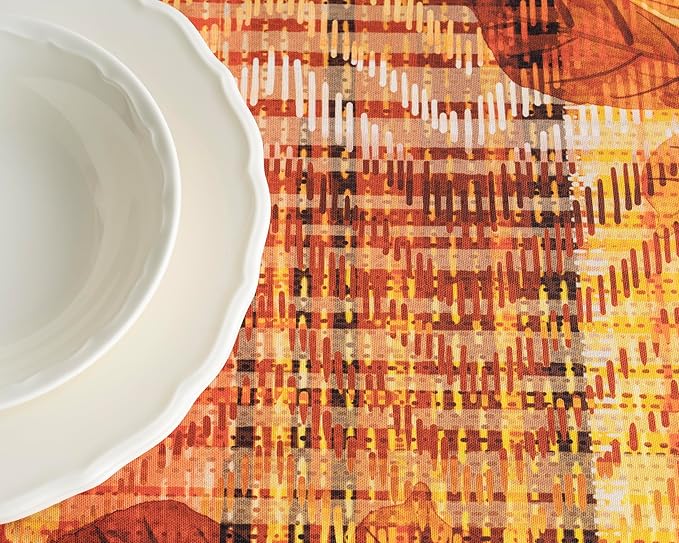 Maison d' Hermine Table Cloth Rectangle Table 100% Cotton 60 x 108 Inches Fall Tablecloth Reusable Everyday Use for Thanksgiving Christmas Decorations Dining Farmhouse Party (Thanksgiving Tartan)
