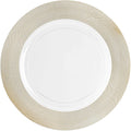 PARTY BARGAINS 13-Inch Charger Plates - 48 Pack, Clear Gold Rope Textured Rim, Heavy-Duty Disposable Chargers for Elegant Dining - Ideal for Weddings and Formal Events