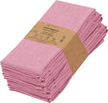 Ruvanti Cloth Napkins Set of 12, 18x18 Reusable Napkins Cloth Washable, Soft & Durable Table Napkin, Poly Cotton Fabric Dinner Napkins for Parties, Christmas, Thanksgiving, Weddings - Bubblegum