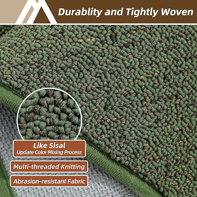COSY HOMEER Kitchen Rugs and Mats 2PCS Non Slip Kitchen Mats for Floor Washable Stain Resistant Kitchen Runner Rug Sets Absorbent Kitchen Floor Mat 20"x32"+20"x48",Green