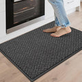 COSY HOMEER Kitchen Rugs 20"x32" Non-Slip Kitchen Mats for Floor Absorbent Stain Resistant Kitchen Floor Mat Machine Washable Rugs for Kitchen,Hallway,Sink,Dark Grey