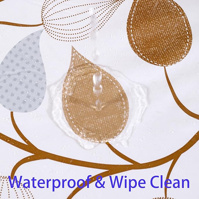 Walrus Round Vinyl Fitted Tablecloth with Flannel Backing Elastic Edge Design Table Cover Waterproof Oil-Proof PVC Table Cloth Stain-Resistant Best for 37"-44" Round