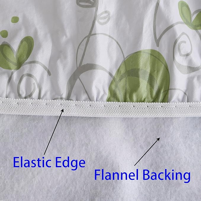 Walrus Round Vinyl Fitted Tablecloth with Flannel Backing Elastic Edge Design Table Cover Waterproof Oil-Proof PVC Table Cloth Stain-Resistant Best for 32"-36" Round
