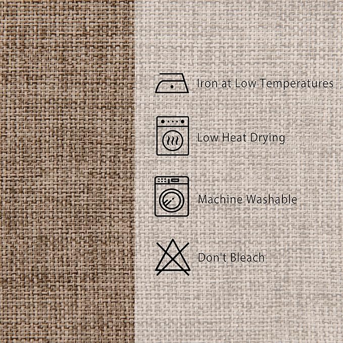 Hiasan Faux Linen Rectangle Tablecloth - Wrinkle and Stain Resistant Washable Table Cloth for Kitchen Dining Room Holiday Table Cover for Party Dinner, Khaki, 70 x 140 Inch