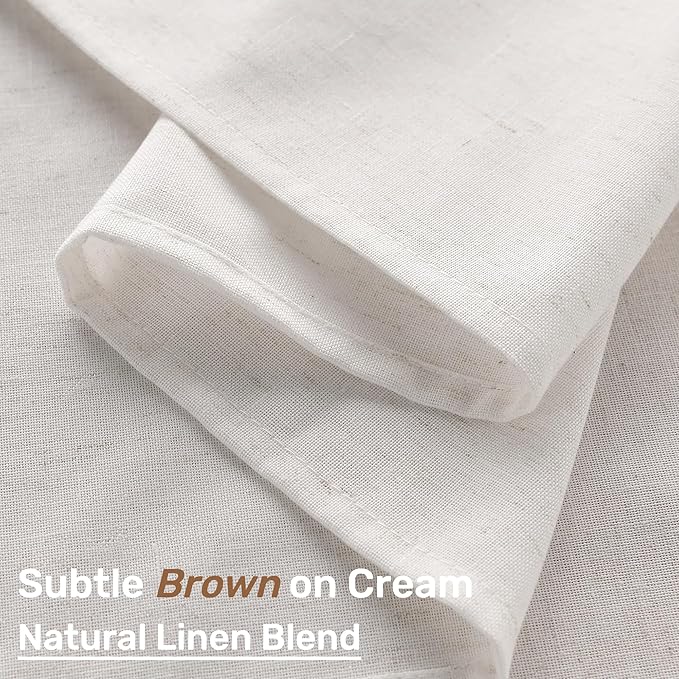 Cream Extra Long Table Cloth Linen Tablecloths for Rectangle Tables 12-14 Seater Wrinkle Resistant Washable Tablecloth 12ft Dining Room Table Cover Farmhouse Neutral Boho Style 60x144 Inch