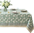 ATOSII Jade 100% Cotton Boho Square Summer Tablecloth, Block Print Floral Table Cloth Linen for Dining, Parties, Weddings, Outdoors Table Decor I 60 X 60 Inches I 4 Seater I