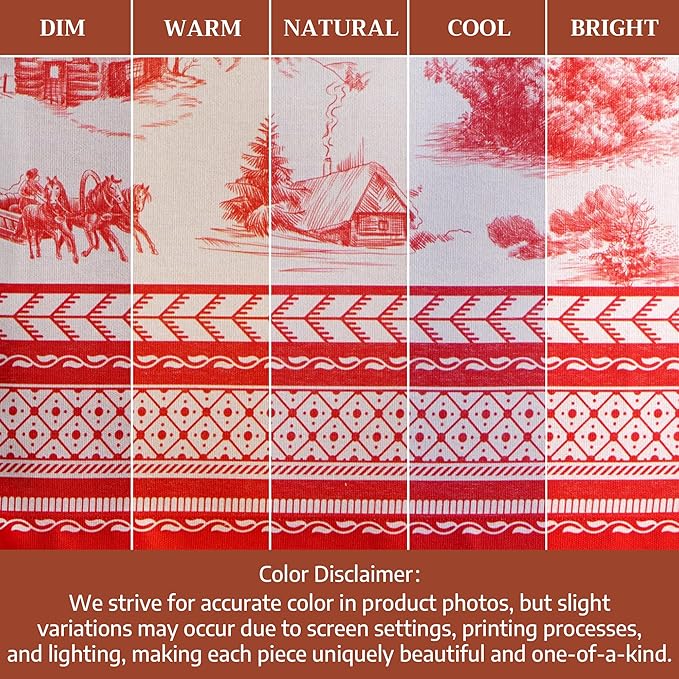 Maison d' Hermine Table Cloth Rectangle Table 100% Cotton 60 x 90 Inches Fall Tablecloth Reusable Everyday Use for Thanksgiving Christmas Decorations Dining Farmhouse Party (Winter Jouy)