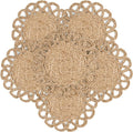 13.8" Corn Husk Woven Round Placemats Set of 6 - Wicker Boho Farmhouse Placemats - Rattan Table Mats Like Water Hyacinth for Dining Table, Wedding, Home