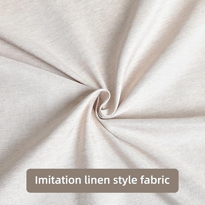 Rectangule Tablecloth Linen Texture Waterproof and Stain-Resistant Fabric Tablecloth, Kitchen Dining Table Decoration, 60 x 104 inch Beige