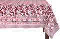 ATOSII Meraki Red 100% Cotton Tablecloth, Handblock Print Rectangle Table Cover for Kitchen Dining I Tabletop Linen I Thanksgiving, Christmas, Wedding, Fall Table Cloth 72 X 140 Inches I 12 Seater