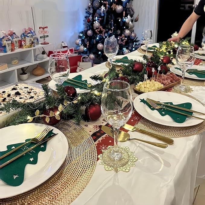 FAVE 6PCS Gold Vinyl Round Placemats, Wheat Sheaf Design 15 Inch Placemats Set of 6 Washable for Dining, Events, Banquet, Home & Daily Use (Gold Wheat,6pcs)