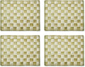 MACKENZIE-CHILDS Set of 4 Sinamay Placemats, Durable Woven Table Mats, Green