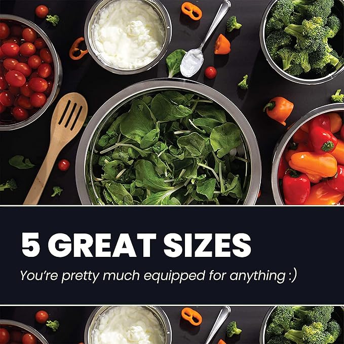 WHYSKO Meal Prep Stainless Steel Mixing Bowls Set, Home, Refrigerator, and Kitchen Food Storage Organizers | Ecofriendly, Reusable, Heavy Duty (Light Blue)