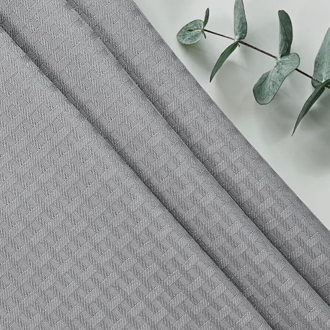 maxmill Weaved Texture Tablecloth Water Resistance Antiwrinkle Spillproof Soft Washable Table Cloth for Dining Room, Buffet Banquet Parties Holiday Dinner, Rectangular 70 x 108 Inch, Light Grey