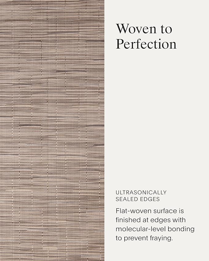 Chilewich Bamboo Placemats Set of 4 - Woven Oval Placemats - Reusable, Stain-Resistant, Indoor/Outdoor Tabletop Protection - 19" x 14" - Dune