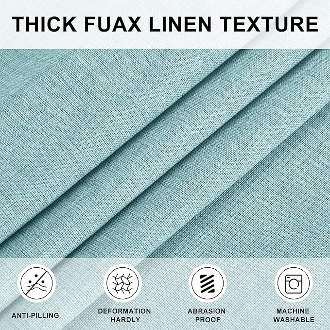 Hiasan Round Tablecloth 90 Inch Linen - Wrinkle and Stain Resistant Washable Polyester Fabric Table Cloth for Dining Room Kitchen Party, Aqua