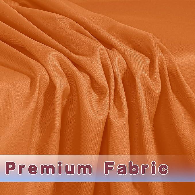 HolidayIdeas Fitted Orange Table Covers - 96 x 30 Inch - 2 Pack Rectangle Tablecloths for 8 Foot Tables, Polyester Fabric Tablecloth for Folding Table, Parties, Holiday Dinner, Wedding, Trade Show