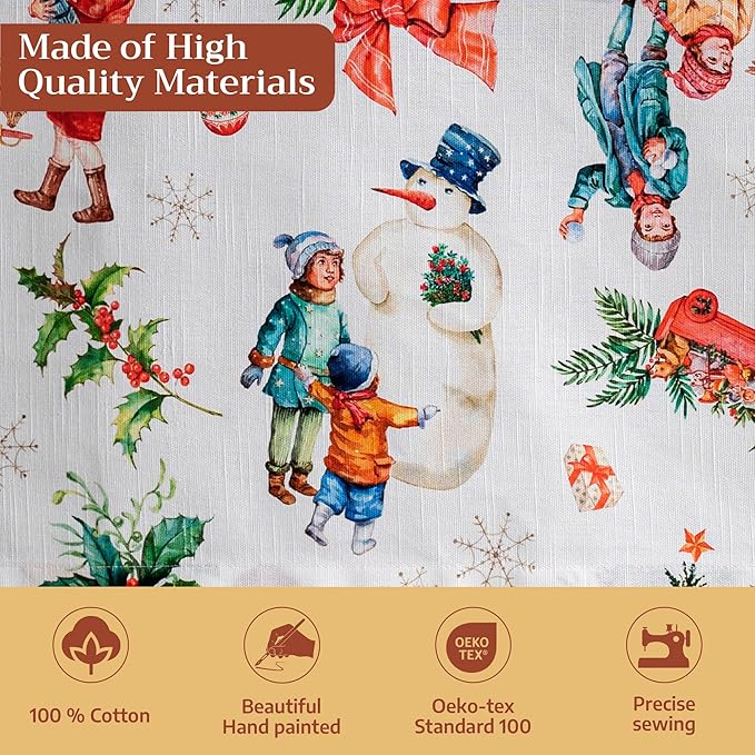 Maison d' Hermine Table Cloth Rectangle Table 100% Cotton 70 x 108 Inches Fall Tablecloth Reusable Everyday Use for Thanksgiving Christmas Decorations Dining Farmhouse Party (Chromo)