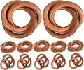 ALPHA Living HOME Set of 12 Decorative Wooden Napkin Rings - Handcrafted Three Ring Napkin Holder for Tabletop Decor for Elegant Dining, Weddings, Parties, Home, Gifting, Everyday Use (Brown)