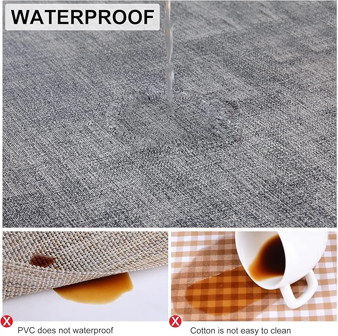 homing Faux Leather Heat Resistant Placemats 8 Packs, Waterproof Wipeable Dining PU Place Mats for Indoor & Outdoor, Easy to Clean, Smokey Grey