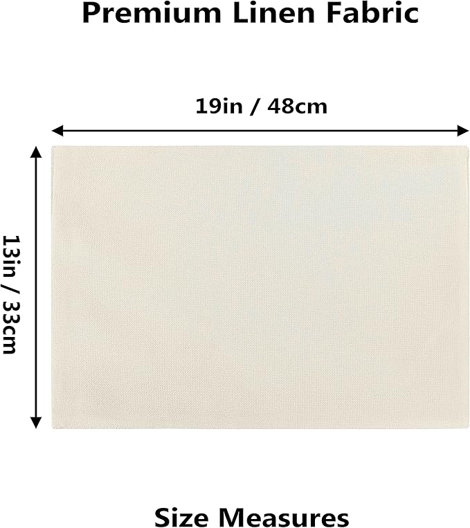 Home Brilliant Placemats Set of 8 Dining Table Placemat Washable Place Mats, 13 x 19 inches, Cream