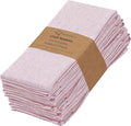 Ruvanti Cloth Napkins Set of 12, 18x18 Reusable Napkins Cloth Washable, Soft & Durable Table Napkin, Poly Cotton Fabric Dinner Napkins for Parties, Christmas, Thanksgiving, Weddings - Pink