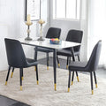 Black Dining Table Set for 4, Dining Room Table Set for 4, Sintered Stone Kitchen Table Top and Modern Chairs Set of 4 for Kitchen Dining Room, Small Space