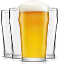 JoyJolt Grant 19oz Beer Pint Glasses Set of 4. Large Beer Pint Glass Capacity in a Traditional Pub Drinking Glasses Design. Oversized Beer Glasses Set for Guinness, Stout, and Big Craft Beer Glasses