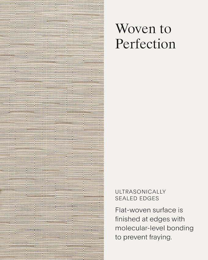 Chilewich Bamboo Placemats Set of 4 - Round Woven Placemats - Reusable, Stain-Resistant, Indoor/Outdoor Tabletop Protection - 15" - Oat