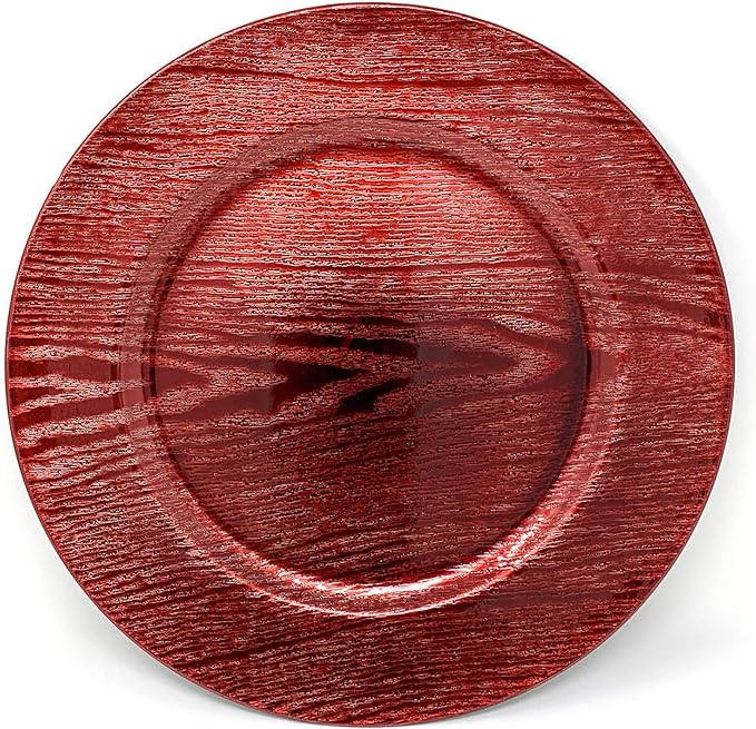 allgala 13-Inch 6-Pack Heavy Quality Round Charger Plates-Grain Red-HD80303