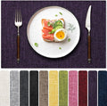 Blue Forest Placemats Set of 4, Dual-Layered Thickened Faux Linen Cloth Place Mats Heat Resistant Machine Washable Wrinkle Free Table Mats Indoor/Outdoor (Purple)