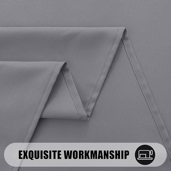 Smiry Rectangle Table Cloth, Waterproof Anti-Scratch Polyester Tablecloth, Decorative Washable Fabric Table Cover for Dining, Buffet, Parties and Outdoor, 60x84, Grey