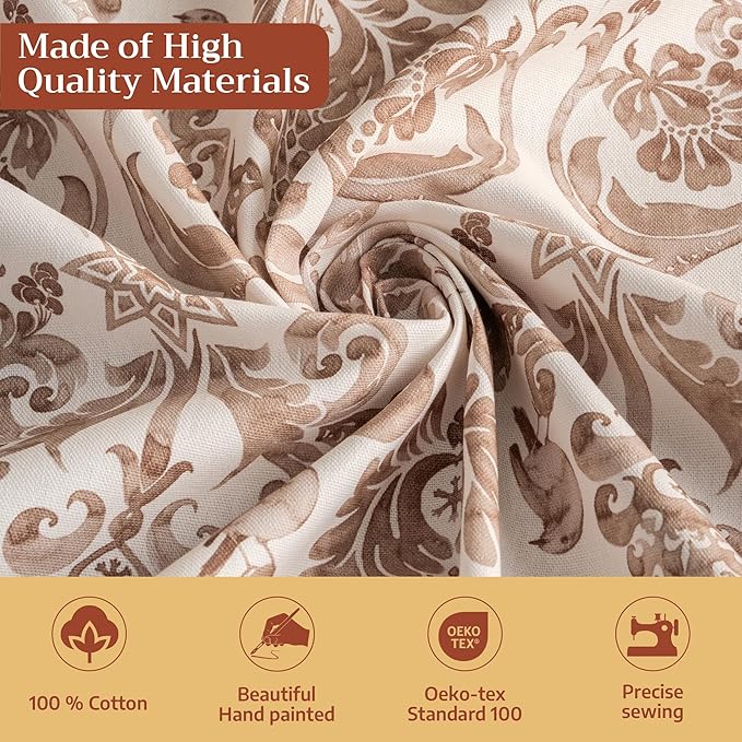 Maison d' Hermine Table Cloth Rectangle Table 100% Cotton 60 x 90 Inches Fall Tablecloth Reusable Everyday Use for Thanksgiving Christmas Decorations Dining Farmhouse Party (Allure)