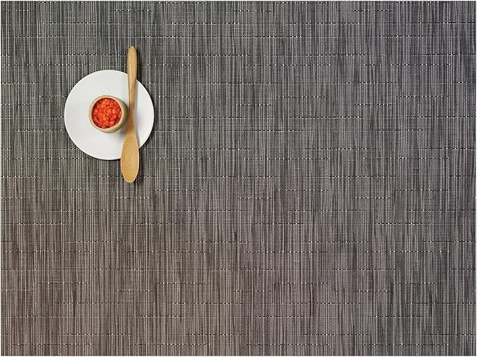 Chilewich Bamboo Placemats Set of 4 - Woven Rectangle Placemats - Reusable, Stain-Resistant, Indoor/Outdoor Tabletop Protection - 19" x 14" - Grey Flannel