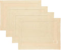 Solino Home Linen Placemats Set of 4 - Classic Hemstitch Beige Placemats 14 x 19 Inch - 100% Pure Linen Table Mats for Spring, Easter