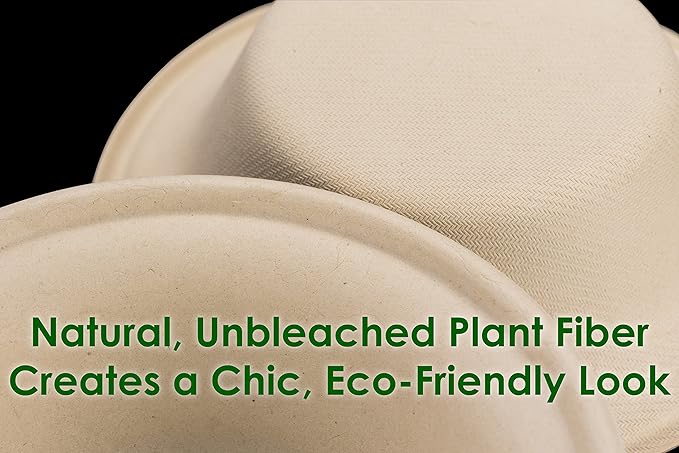 Durable Biodegradable Leak-Proof 11.5 oz Disposable Bowls 25 Pk. Sturdy, Plant-Based Gluten-Free Compostable Wheatstraw Fiber Container, Eco-Friendly, Microwavable and Safe for Hot Cold or Pet Foods.