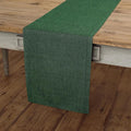 Solino Home Linen Table Runner 36 Inches - 100% Pure Linen Forest Green Table Runner 14 x 36 Inch Ideal for Dresser and Coffee Tables - Athena - Winter, Easter, St Patricks Day