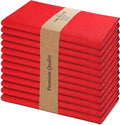 Urban Villa Cloth Napkins Set of 12 20x20 Inches 100% Cotton Napkins Cloth Washable Durable Reusable Absorbent Table Dinner Napkins Cloth for Christmas Parties Hotel Lunch Restaurant Weddings - Red