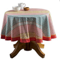 Maison d' Hermine Table Cloth Round Table 100% Cotton 63 Round Inches Tablecloth Reusable Decorative for Dining Room Farmhouse Home Valentines Day Decorations Spring Summer - Provence